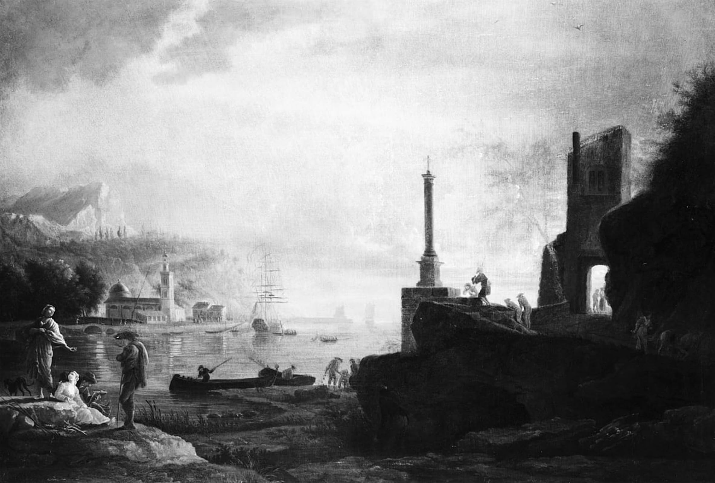 ARTXLXXBN Famous Painting Canvas Artwork Graffiti Print Seaport Sunset by Claude Vernet Portrait Canvas Image for Home Decor 60x90cm