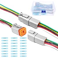 Vista 9 de Kit de 6 conectores Deutsch DT de 2 pines negro macho hembra arnés de cableado Deutsch Pigtail de 2 vías impermeable conector eléctrico automotriz
