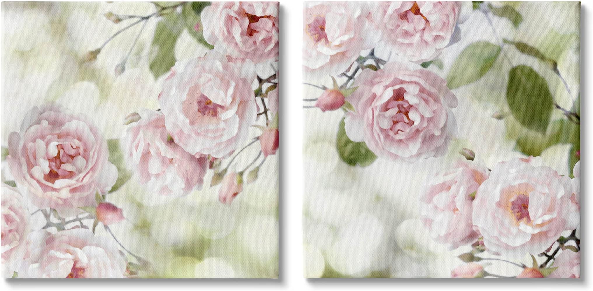 Stupell Industries Blooming Rose Bush Floral Nature 2pc Canvas Wall Art Set, Design by Joanna Lane