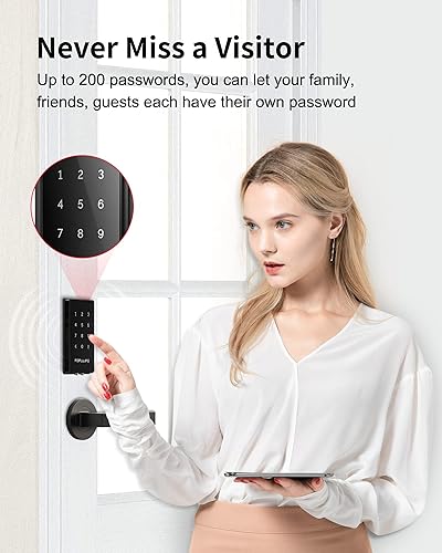 Miniatura 5 de Populife V5 Smart Keyless Entry Deadbolt IP 65 Waterproof Electronic Door Locks, Work with Bluetooth Keys, PIN Code, Remote Control with Gateway,