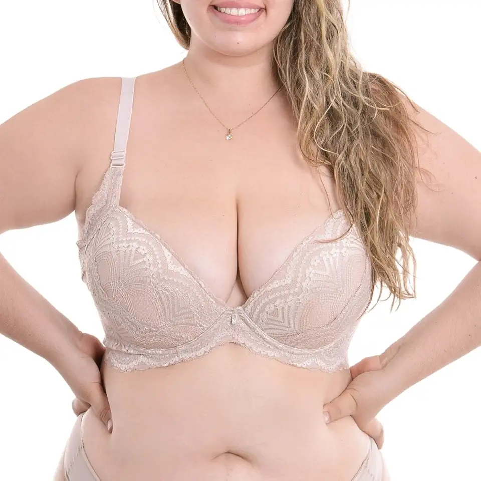 Sutiã Plus Size Redutor Renda Nayane Rodrigues - CRISTAL - 50
