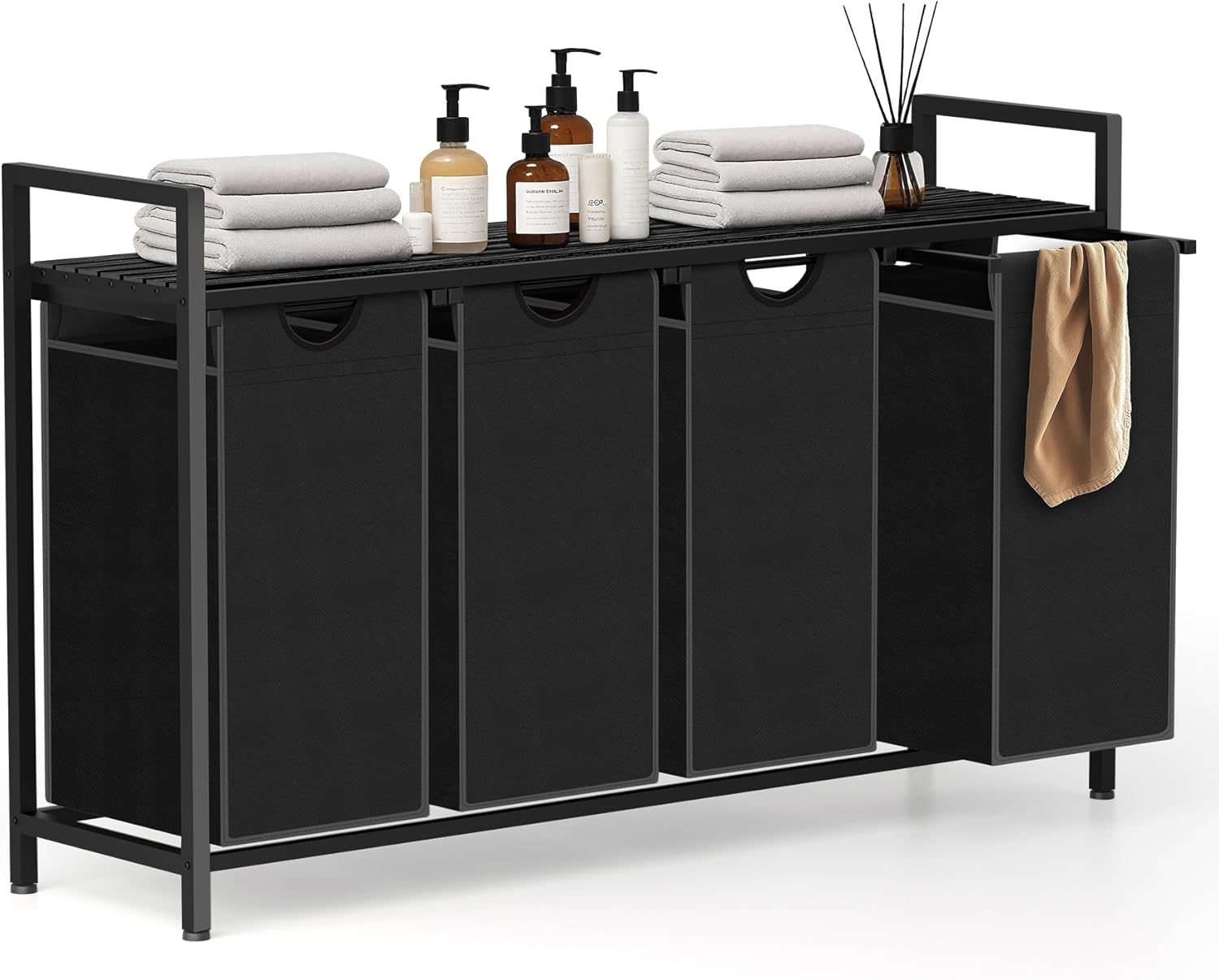 Laundry Sorter with 4 Pull-Out Removable Oxford Fabric Bag