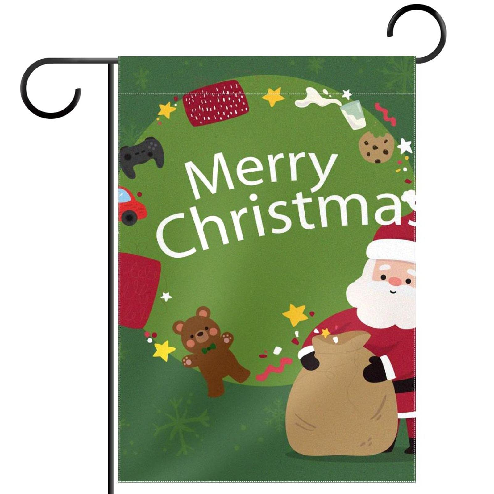 Drapeau de Noël extérieur résistant aux intempéries double face