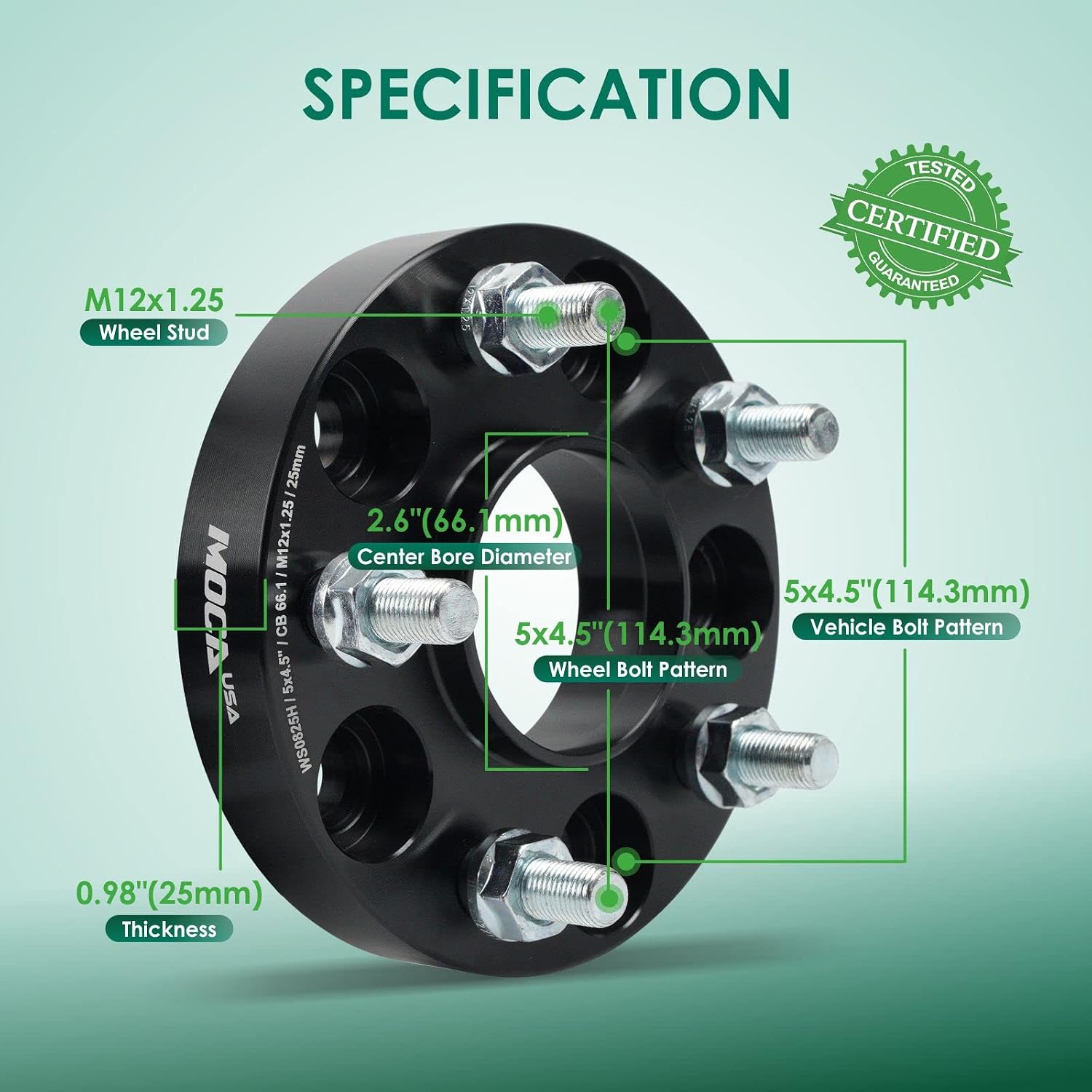 MOCA 4PCS 25mm Wheel Spacers 5x114.3 to 5x114.3mm Bolt Pattern 66.1mm Hub Bore fit 1991-2013 for Infiniti FX45/G20/FX50/G37/EX35, 1989-2022 for Nissan Maxima/Altima/Sentra/LEAF/370Z/Murano/Juke
