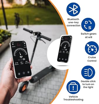 Electric Scooter for Adults, 8.5 Solid Tires, 350/500W Motor, 16/19MPH Max Speed & 12/21 Miles Range, Portable Foldable E-Scooter with Smart APP, Cruise Control, Dual-Brake System(Two Models)