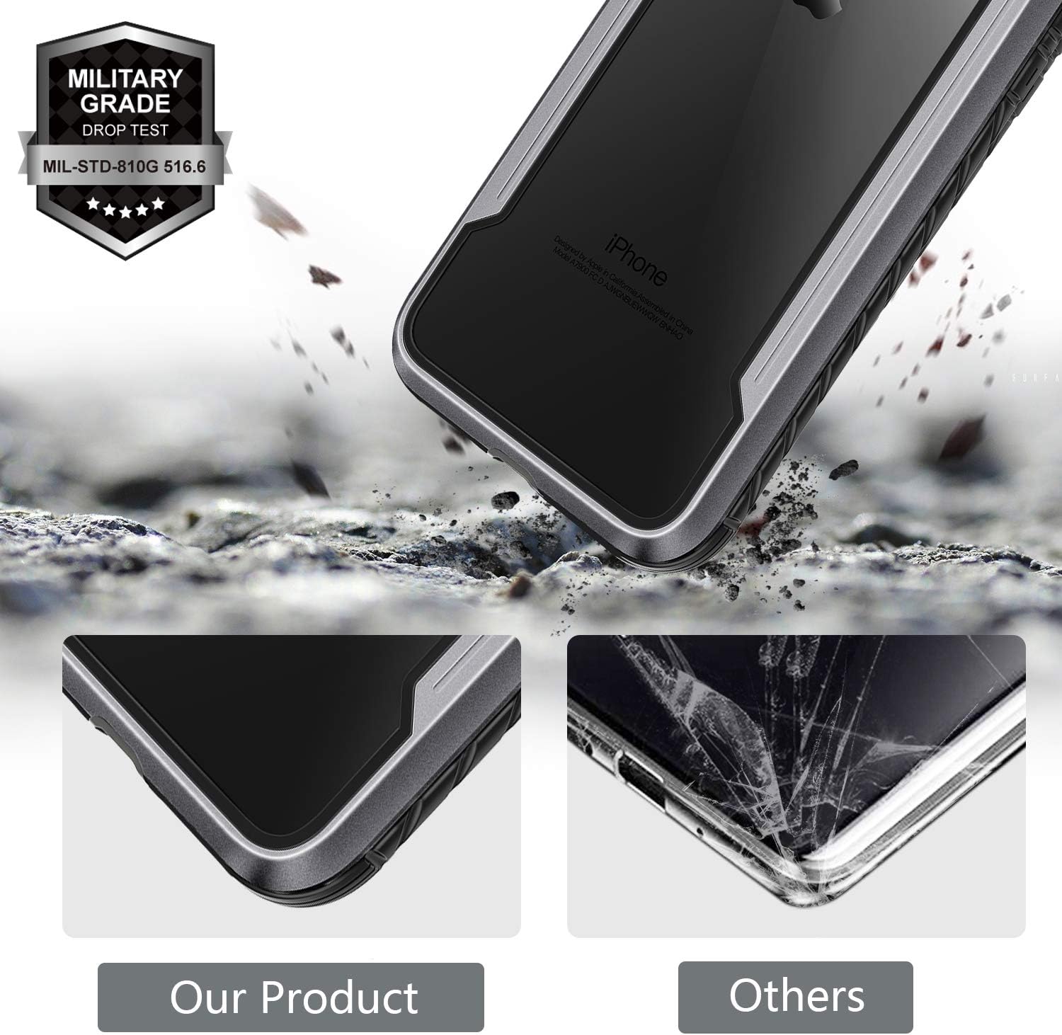 iPhone 11 Case, Heavy Duty [Military Grade] Shockproof Drop Protection Case for Apple iPhone 11 6.1 Inch (2019) (Black/Gray)
