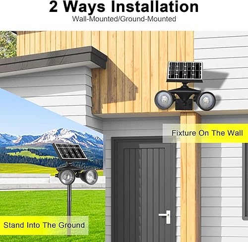 Miniatura 7 de GUYULUX Luces solares con sensor de movimiento para exteriores, focos de seguridad solar detectados por movimiento ultra brillante + luz baja