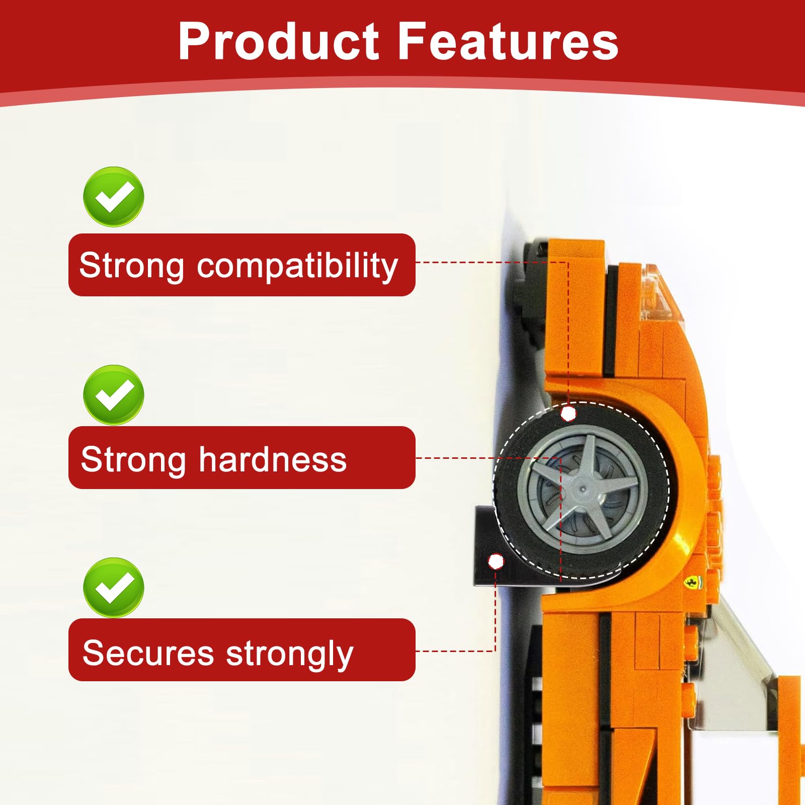Car Model Wall Mount Bracket, 12 Pcs Vertical Model Car Stand Shelf with 24 Screw - Image 4