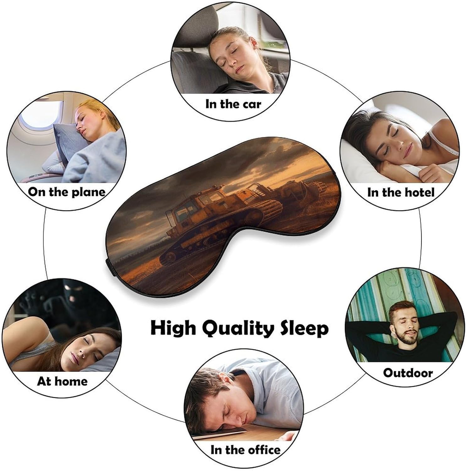 Bulldozer Evening Eye Mask Sleep Mask Night Blindfold image 4