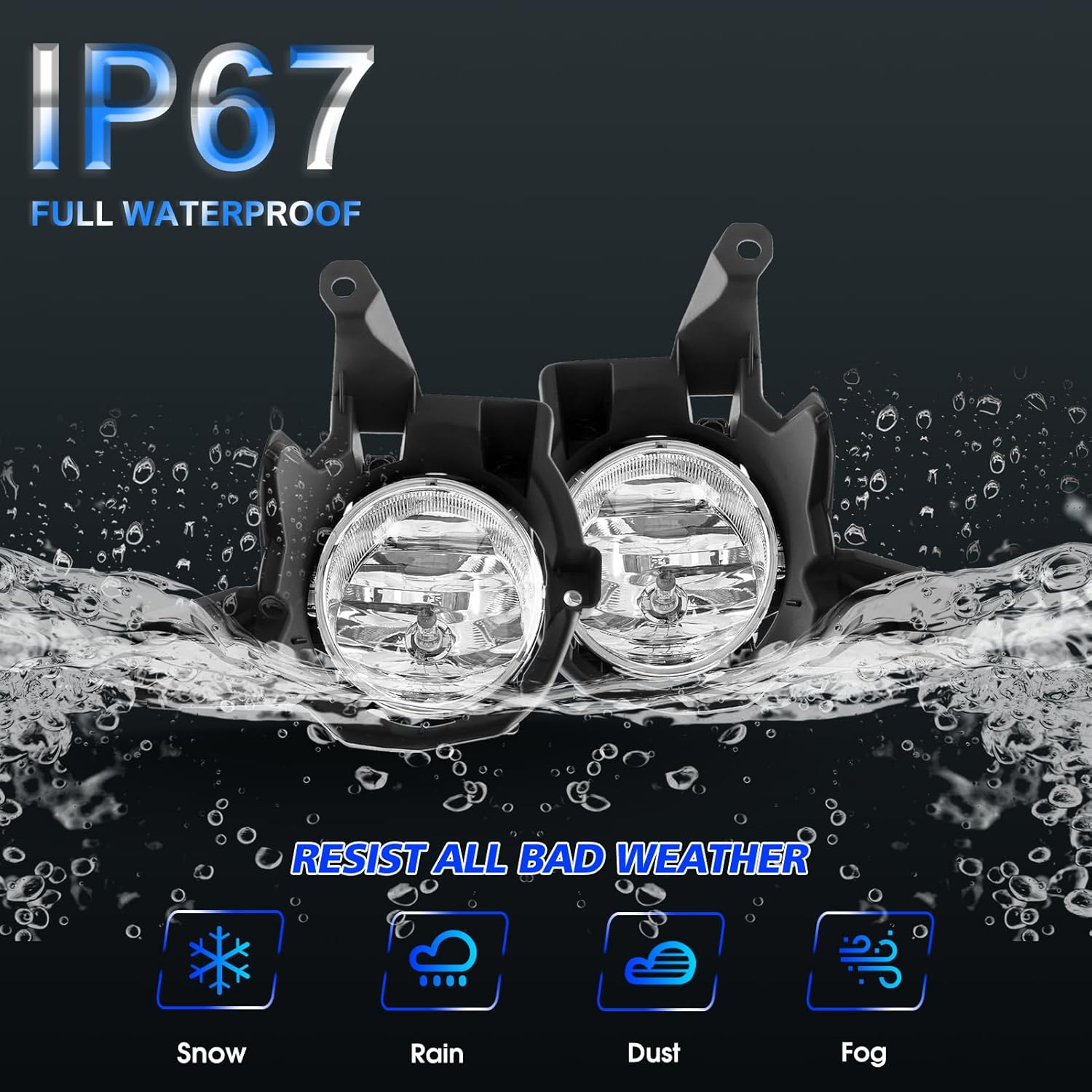 Fog Lights Assembly for 2013 2014 2015 Toyota Rav4 Replacement Kit with Wiring and Switch H16 12V 19W Halogen Bulbs(Clear Lens)