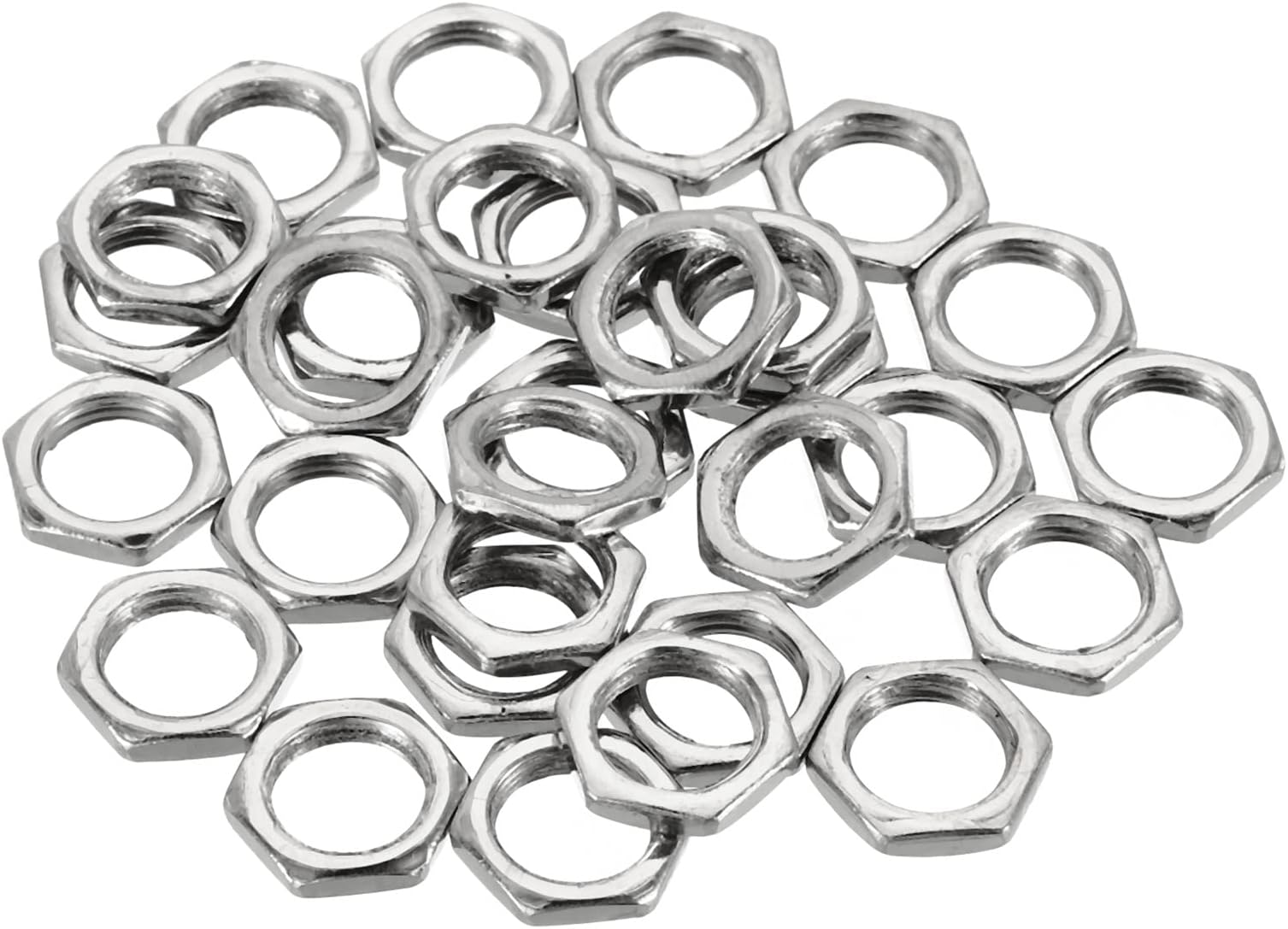 PATIKIL M9 x 0.75 Steel Hex Nuts, 30 Pack Metric Thread Zinc Plated Finished Hardware Nuts Screw Bolt Fasteners 2.5mm Height