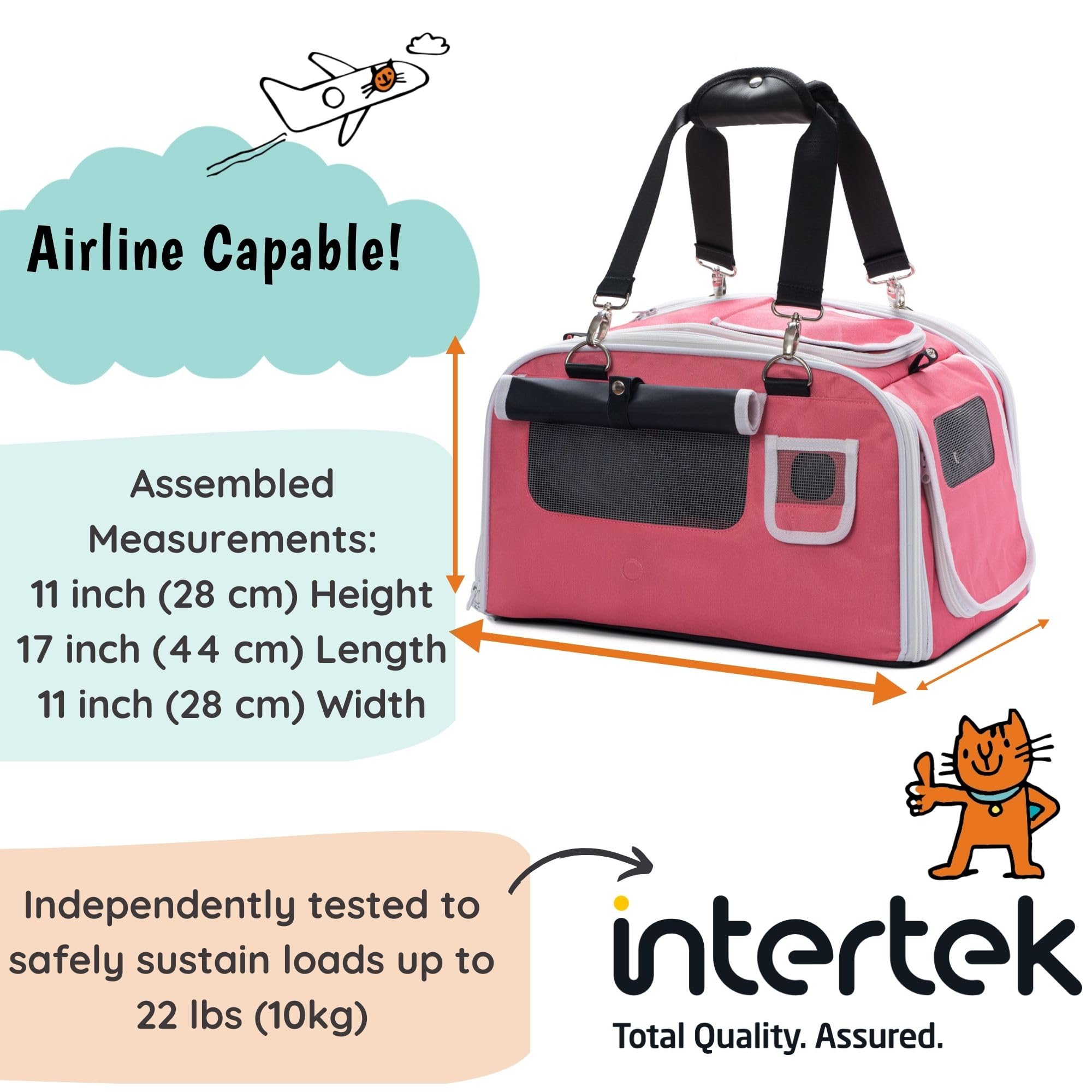 Kittyrama Soft-Sided Cat Carrier with Expandable Hideaway, Amalfi Dreams, Medium - Image 4
