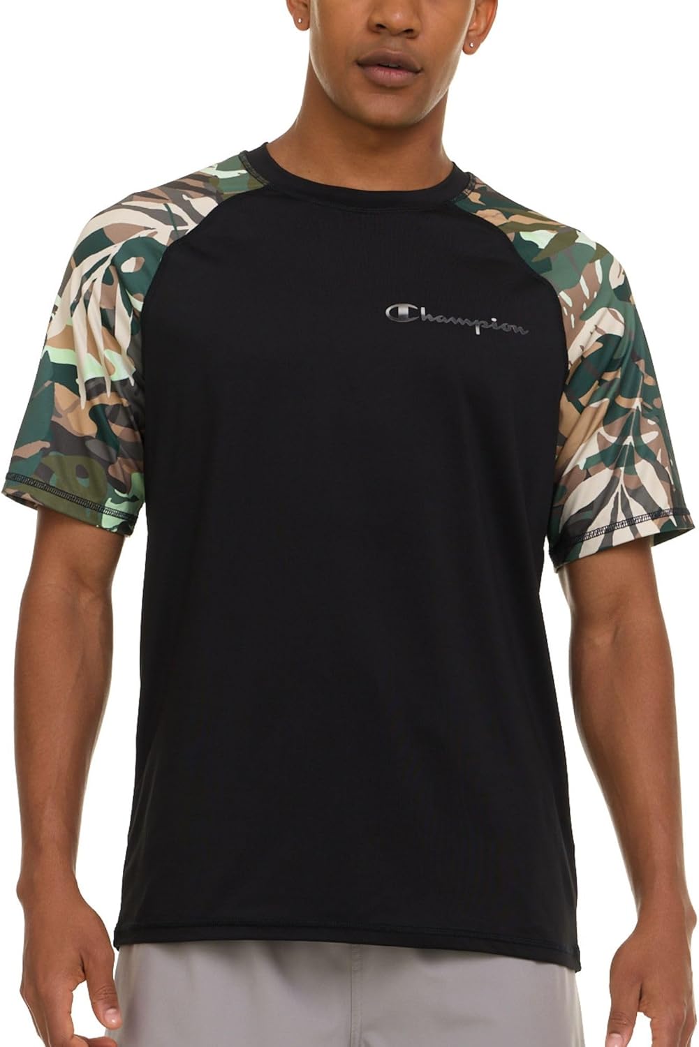 Champion Rash Guard for Men Short Sleeve, Mens Swim Shirt, Sun Shirt UPF+ 50 UV Protection, SPF Quick Drying Rashguard