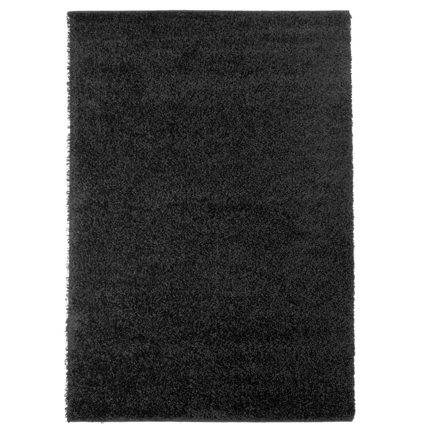 ayshaggy Shaggy - Tapis à Poils Longs - Couleur Unie - Noir - Doux et Moelleux - pour Le Salon - Dimensions : 230 x 320 cm