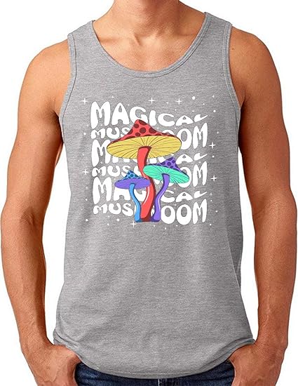 OM3 Trippy Skull Tank Top Herren - Psychedelic Design Mit Magic Mushrooms