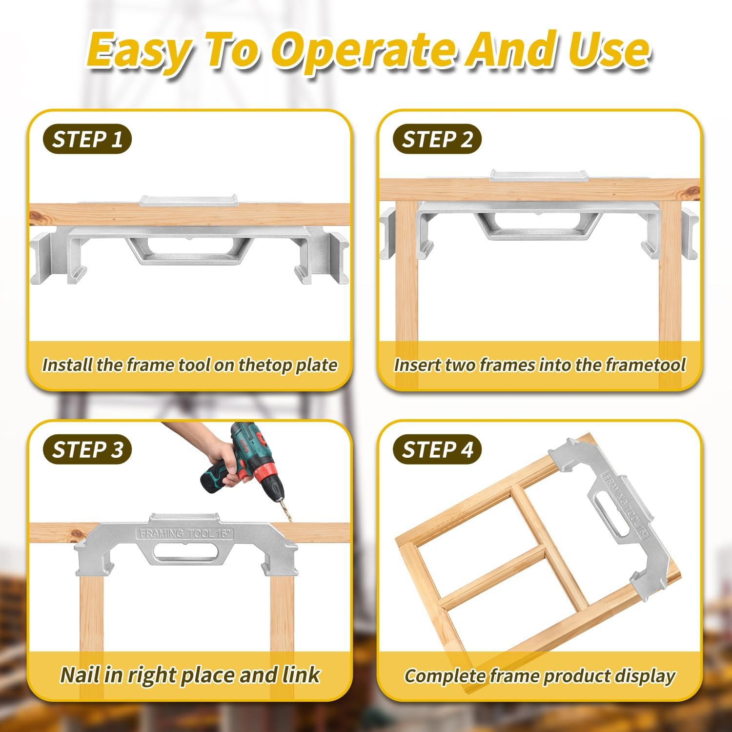 Framing Tools, 2 Pcs 16 inch Framing Stud Layout Tool, 100% Cast Aluminum Stud Measurement Spacing Precision Jig Tool for woodworker,building,Furniture DIY