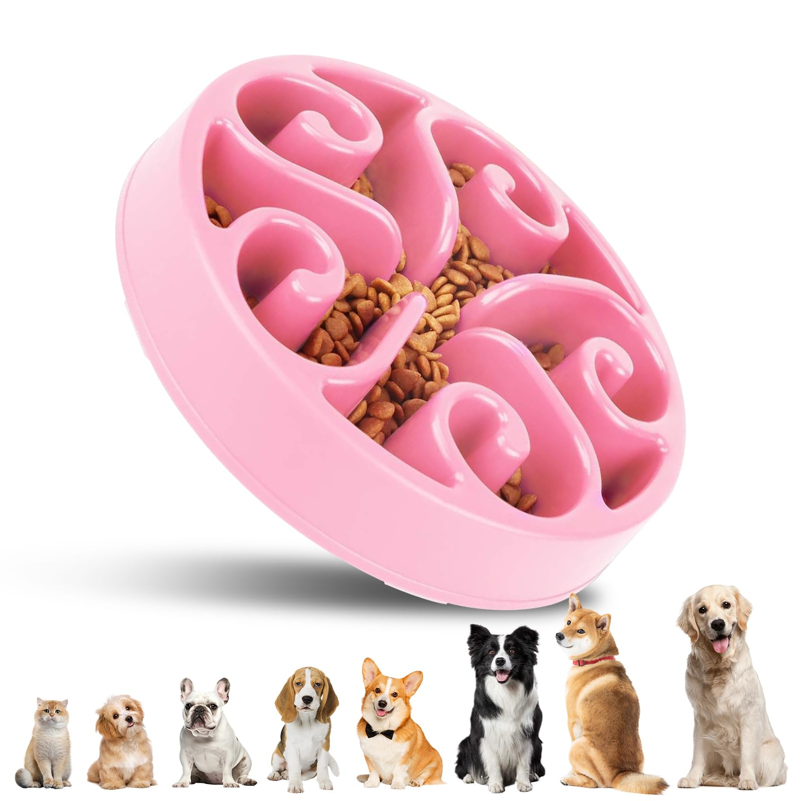 SUOXU Slow Feeder Dog Bowl,Slow Eating Food Bowl for Medium Large Dogs