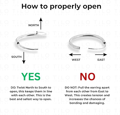 Miniatura 5 de Aretes de argollas sinfín redondas de oro blanco de 14 ct - 10-18 mm