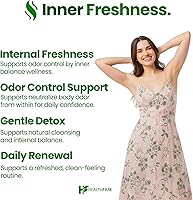 Vista 6 de Healthfare Cápsulas de clorofila de 600 mg Desodorante interno y soporte para el olor corporal 150 pastillas vegetales para mujeres y hombres