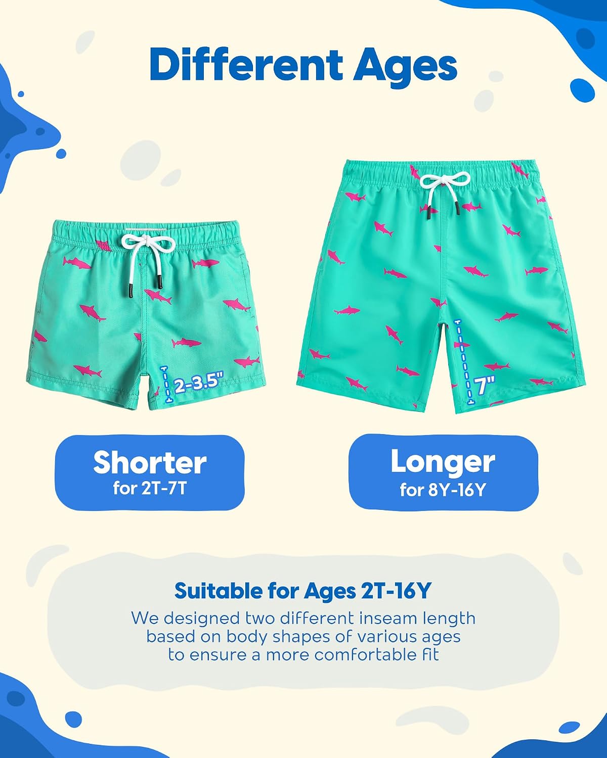 maamgic Boys Swim Trunks Toddler Swim Shorts Little Boys Bathing Suit Swimsuit Toddler Boy Swimwear