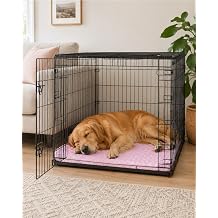Crate Dog Cooling Mat Ice Silk Pet Cooling Pad for Large Dogs Gel Summer Bed Indoor Outdoor Crate Kennel Mats Prevent Overheating Heat Stress Washable Breathable Floor Sleep Cushion