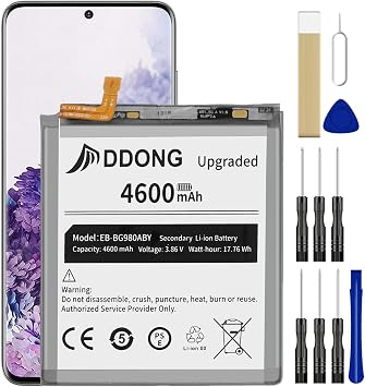 DDONG 4600mAh Battery for Samsung Galaxy S20 5G SM-G981U SM-G980 SM-G980F EB-BG980ABY Battery Replacement with Repair Tools