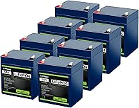 Vista 9 de Paquete de 4 baterías recargables ExpertPower LiFePO4 de litio de 12 V 5 Ah de ciclo profundo 2500-7000 ciclos de vida y 10 años de vida útil