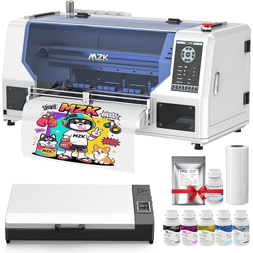 MZK A3 Plus XP600 Dual Head DTF Printer,Automatic Time Cleaning Maintain+Ink Anti-Clog Design,3X Speed Compared to L1800,7" LED Multi-Function Display+Film Cutter,Gift Ink 2 Years