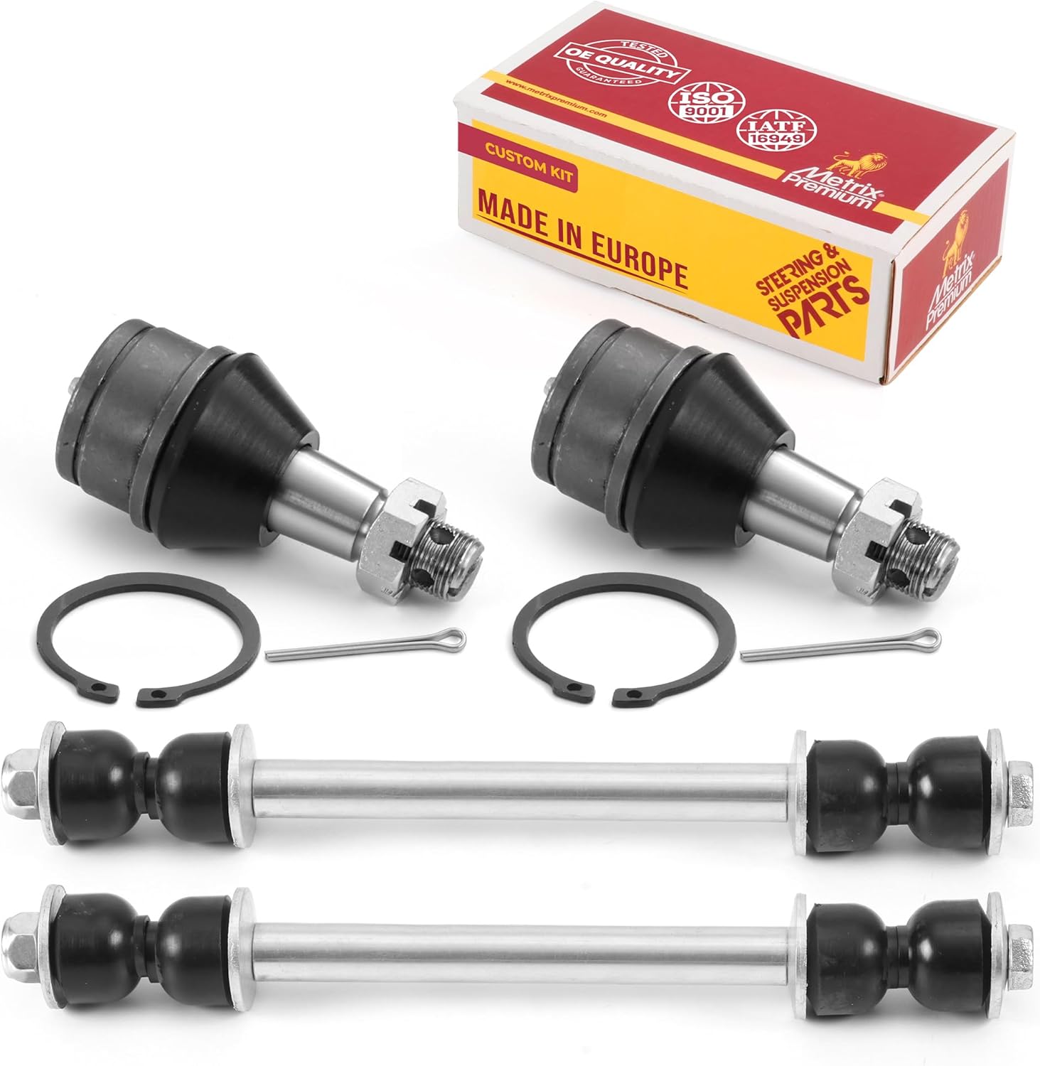 Metrix Premium Chassis Parts - 4 PC Front Sway Bar Stabilizer End Link & Lower Ball Joint Kit Fits 1994-1998 Dodge Ram 2500, 1994-1999 Ram 3500 RWD, Replacement K700542, K7269, Made in Europe