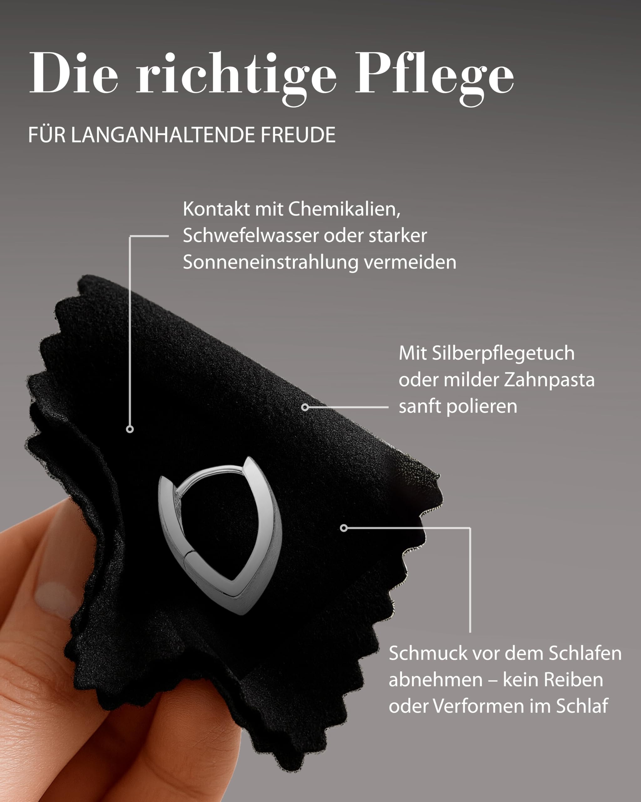 Vinani Klapp-Creolen V-Form breit gebürstet Sterling Silber 925 Ohrringe CJB
