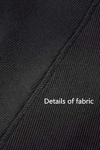 Miniatura 8 de LICOBOD XS-3XL - Conjunto de 2 piezas para mujer, conjunto acanalado de manga larga, camiseta ajustada, cintura alta, leggings elásticos casuales a