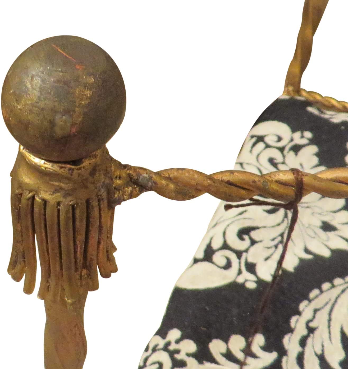 MY SWANKY HOME Ornate Jeweled Crown Gold Iron Dog Bed Pet Canopy Metal Royal Tassel