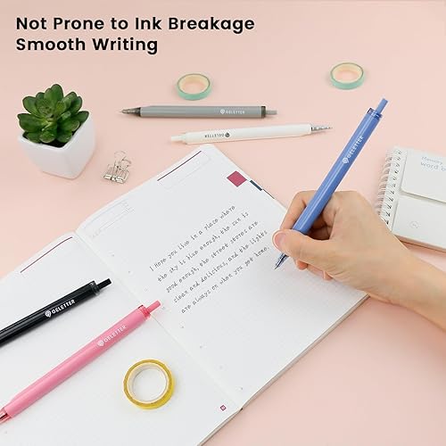 Miniatura 2 de Bolígrafos de gel con escalas de regla en el cañón, 5 piezas de 0.5mm, bolígrafos retráctiles de punta fina para escritura y dibujo precisos, tinta