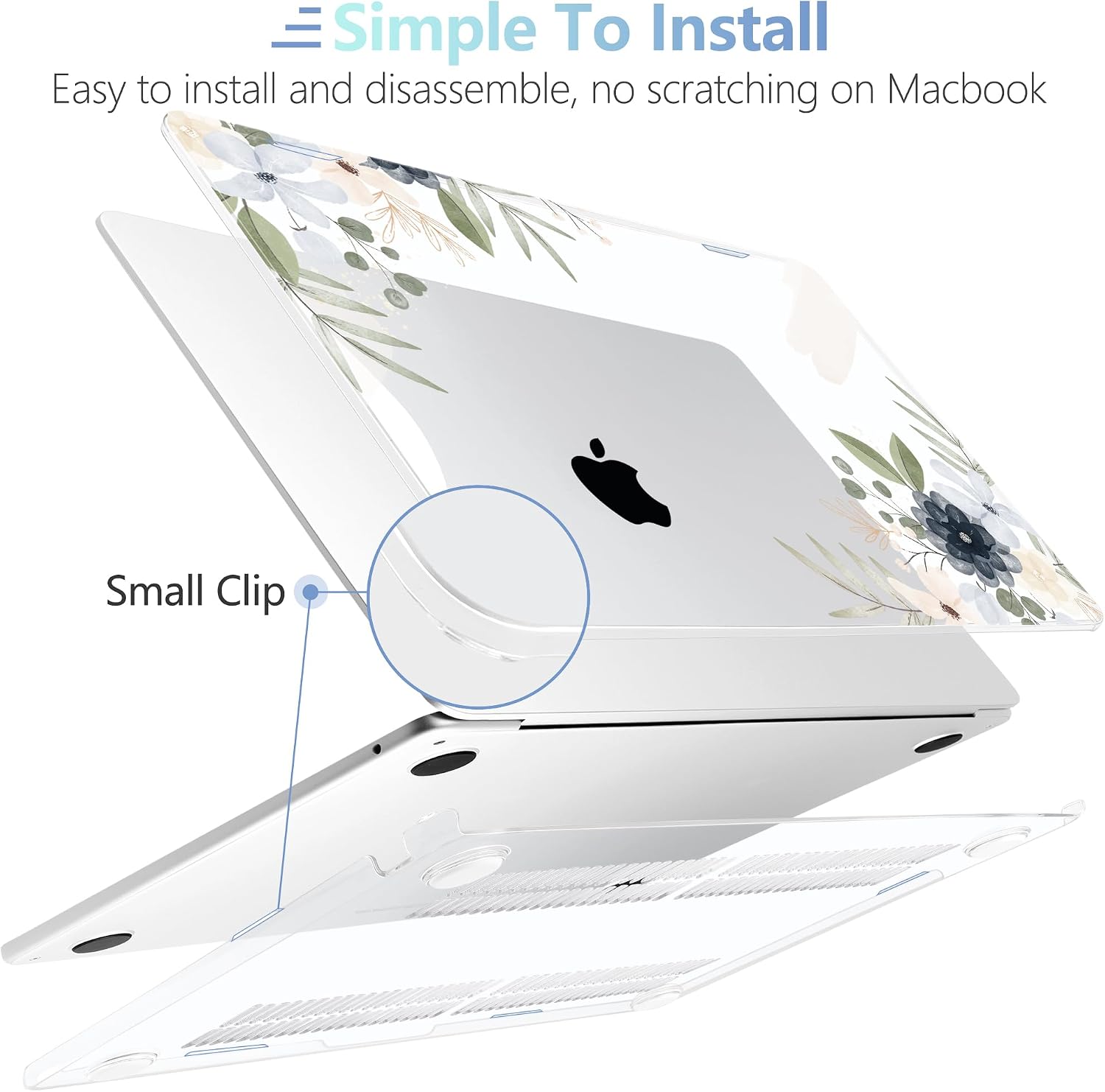MEEgoodo for M5/M4/M3/M2 MacBook Air 15 inch Case 2026 2025 2024 2023, Case Fit Model (A3448/A3241/A3114/A2941) for MacBook Air 15.3 inch, Vintage Floral