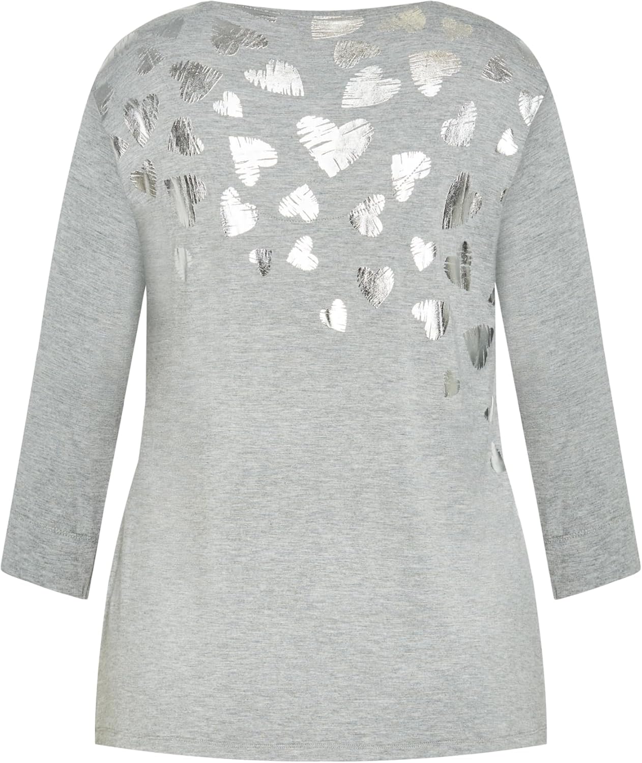 Avenue Women's Plus Size Foil Heart Top - Image 7