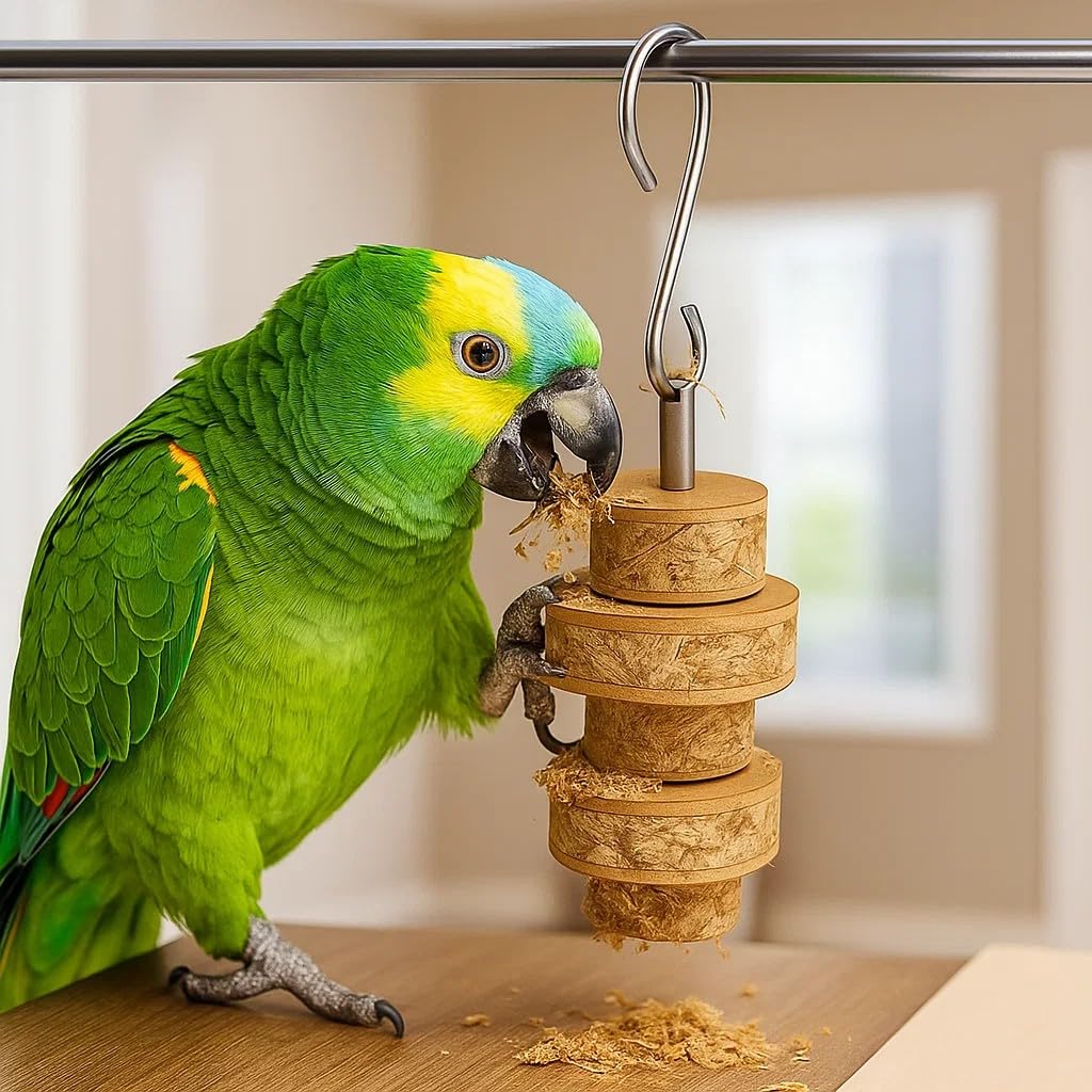 Vogel Spielzeug Knabberblock 20 Stück vertikal 170 mm - Palmblatt biologisch abbaubar - Mini Shred Block - Vogelkäfig Zubehör Kauspielzeug Vogel Beschäftigungsspielzeug für Käfig Vögel