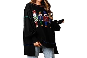 KMBANGI Women Cute Santa Sweatshirt: Sparkle This Christmas with Sequin Elegance