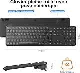 OMOTON Tastiera wireless ricaricabile AZERTY 2,4 GHz Bluetooth - 8