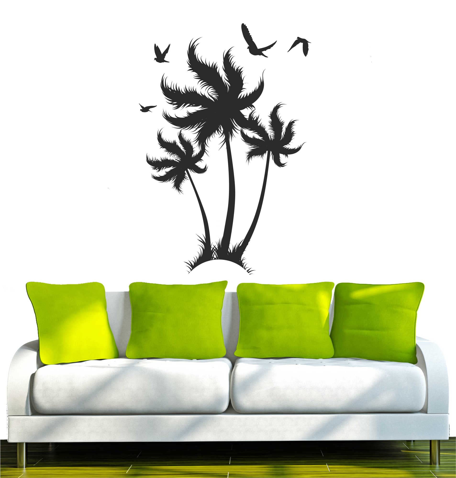 Wandtattoo 'Ranke & Palme' | 120x109 Cm | Selbstklebend | Für Wohnzimmer, Kinderzimmer, Büro