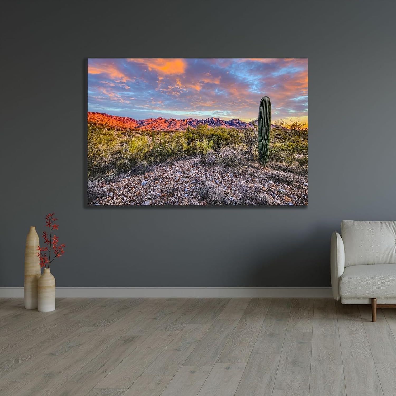 ArtDirect USA- Arizona- Catalina State Park. Sunset landscape with Catalina Mountains and desert. Unframed Art Print Giclee Poster by Jaynes Gallery - 10x7, 14x9, 20x13, 36x24, 48x32, 60x40 Inches