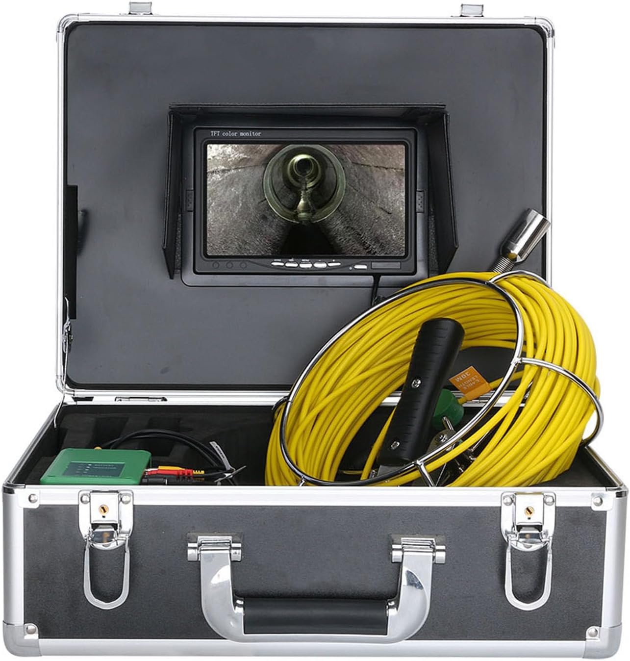 HD 1000TVL Wodoodporny Noktowizor Rurociągowy Endoskop, 7-calowy Monitor TFT Inspekcja Kanalizacji Kamera Wąż Zestaw z Nagrywaniem DVR, Etui Transportowe,video-recording-40M