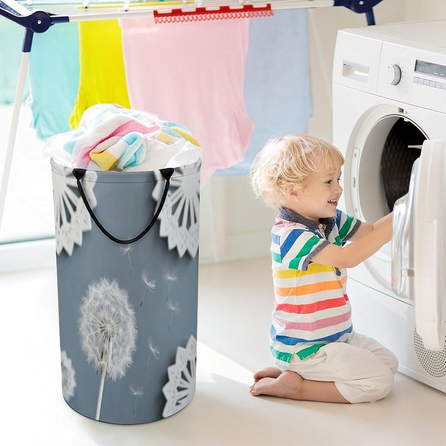 Dirty Clothes Basket Extra Large 110l Open Top Laundry Hamper With Portable Carry Handles, Foldable Waterproof Clothes Basket Spacious Laundry Bag For Bedroom Bathroom Laundry Room Dorm