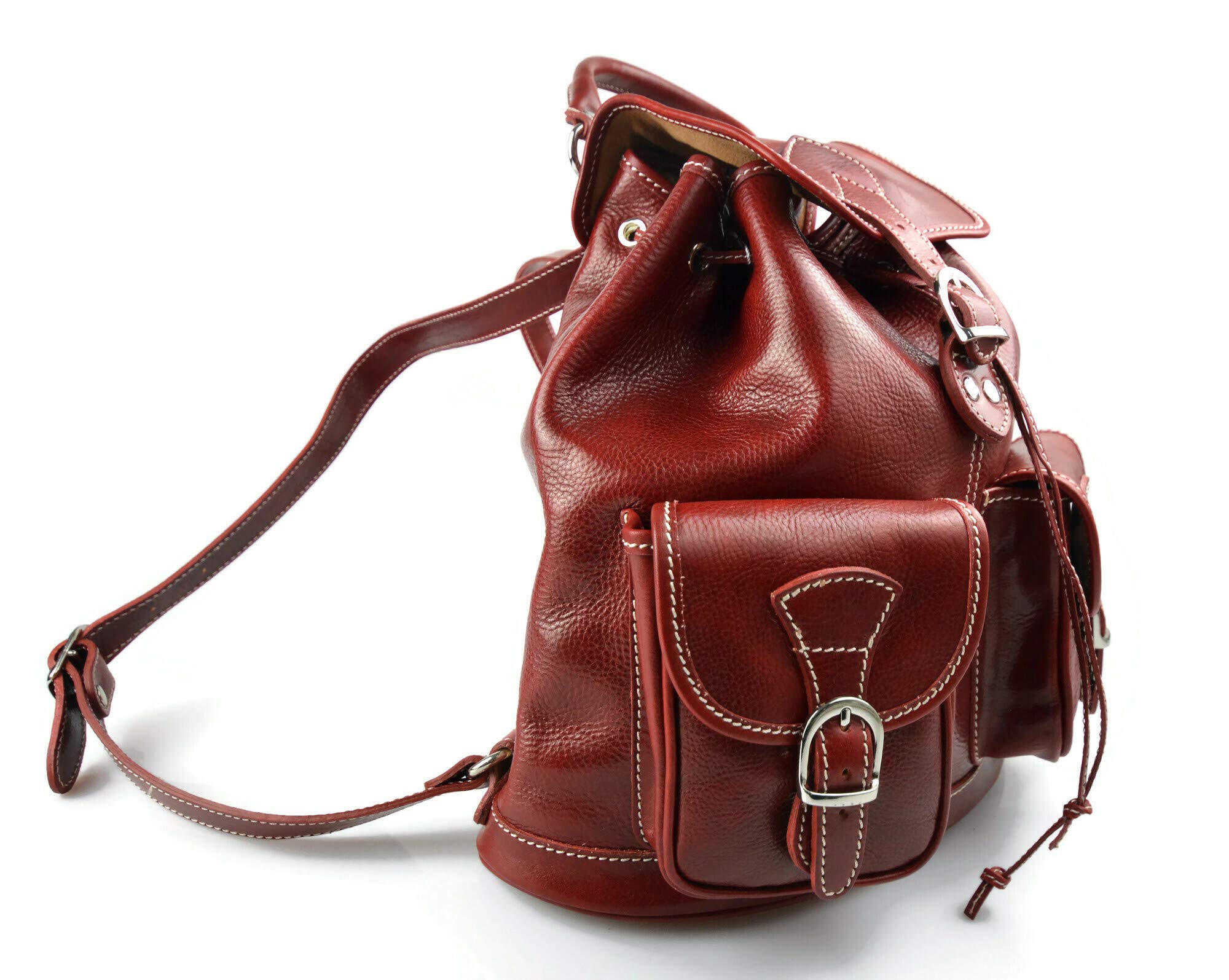 Mochila de piel rojo mochila piel mochila hombre mujer mochila de viaje mochila de cuero mochila sport bolso de espalda piel