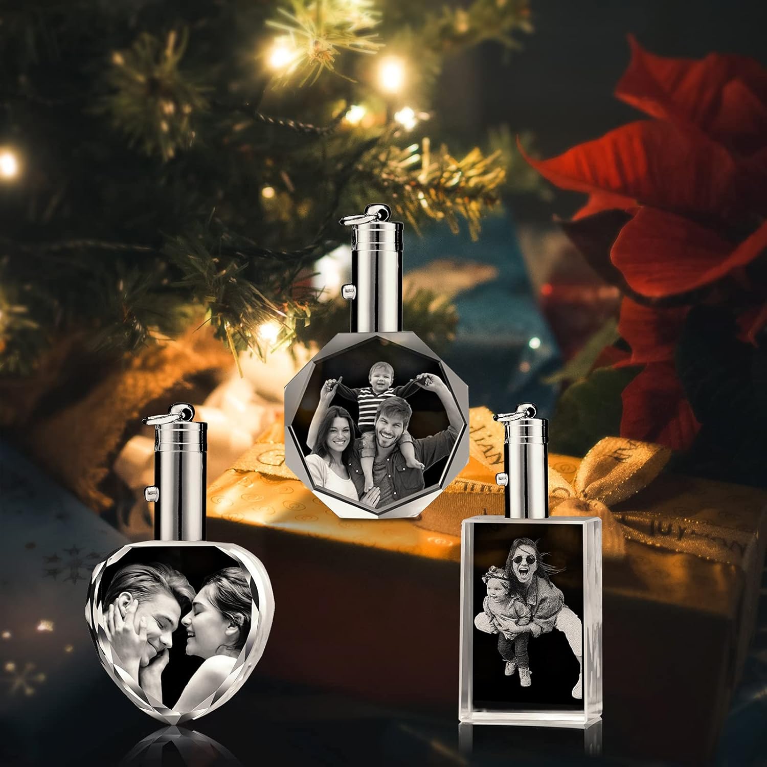 Miniatura 4 de Llavero de cristal personalizado de la fotoregalo personalizado del llavero de la imagen del cristal del laser