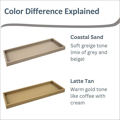 Miniatura 39 de Bandeja de encimera y tocador, 2 bandejas pequeñas de silicona de 7.7 pulgadas, bandeja de jabón de cocina, soporte para jabón de cocina, Gris