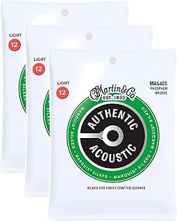 Martin MA540S Authentic Acoustic Marquis Silked 92/8 Phosphor Bronze Light 12-54 (3-Pack Bundle)