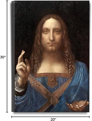 Miniatura 8 de DECORARTS - Retrato de Cristo en Salvator Mundi por Leonardo Da Vinci. Impresiones giclée sobre lienzo de algodón sin ácido, arte de pared en lienzo