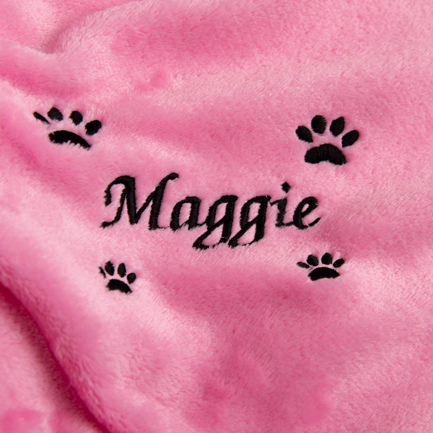 review Personalized Dog Blanket, Cozy Fleece Paw Print Pet Cover, Custom Name Gift for Dogs, Puppies, Cats and Kittens