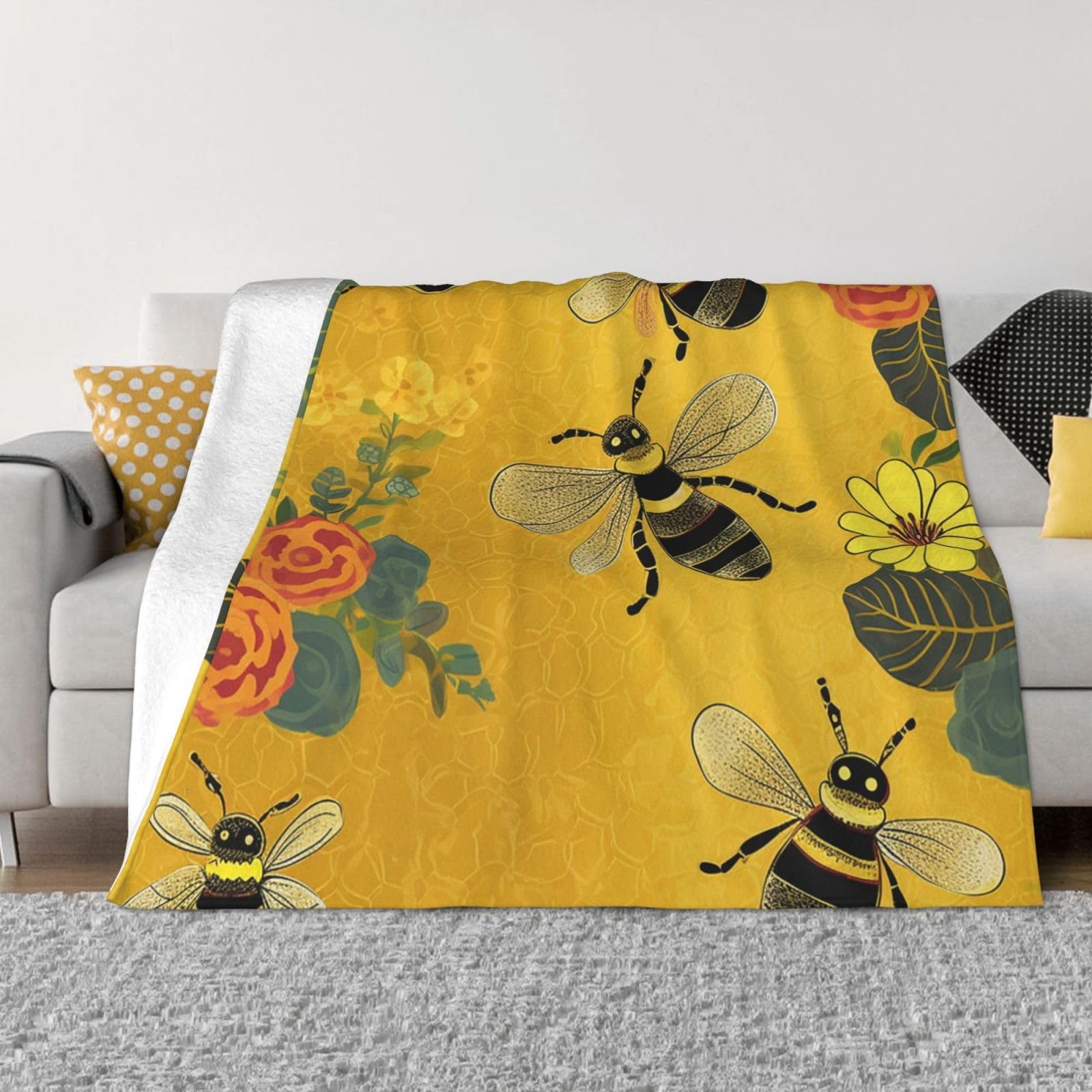 Couverture en microfibre douce OUSIKA 152x127 cm pour lit et canapé