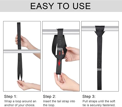 Miniatura 29 de Ayaport Correas de amarre con hebilla de leva de 6 pies y 2200 libras de resistencia a la rotura con ganchos en S para motocicleta, kayak